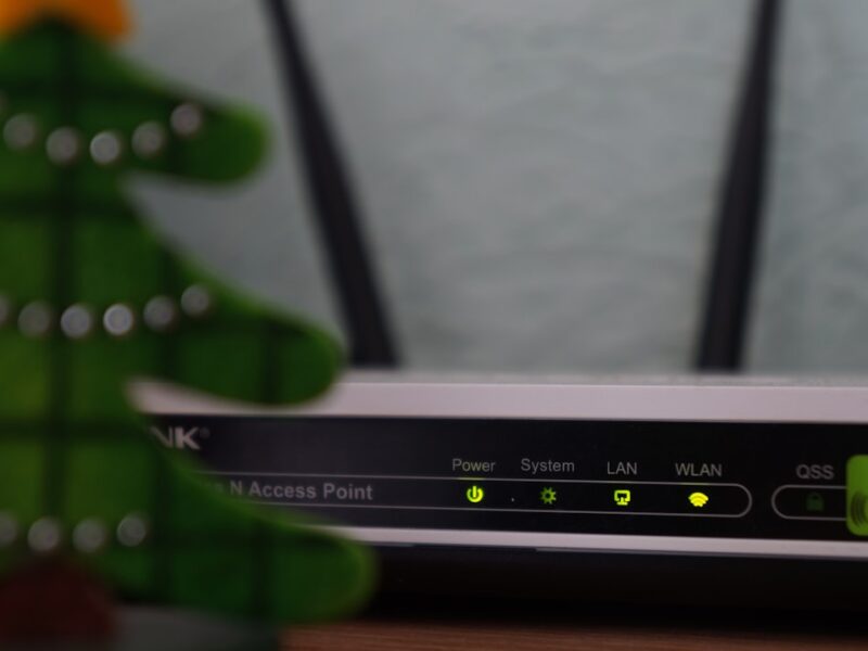 Wifi-router in een woonkamer