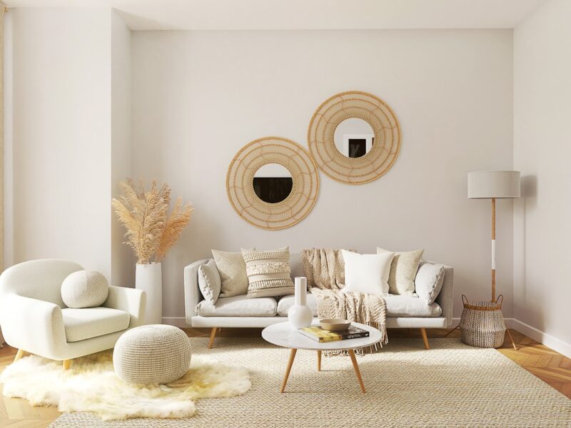 Woonkamer in scandinavische stijl