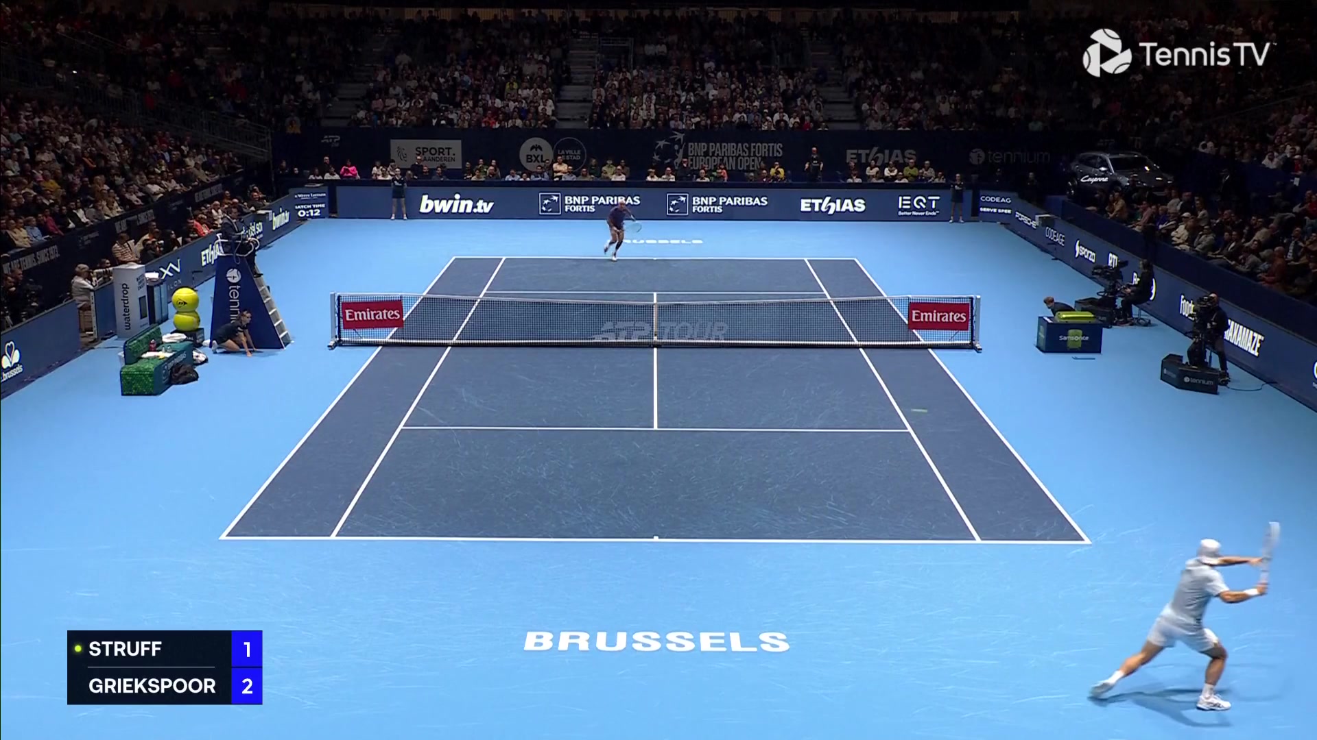 Finale van de European Open in Brussel tussen Tallon Griekspoor en Jan-Lennard Struff