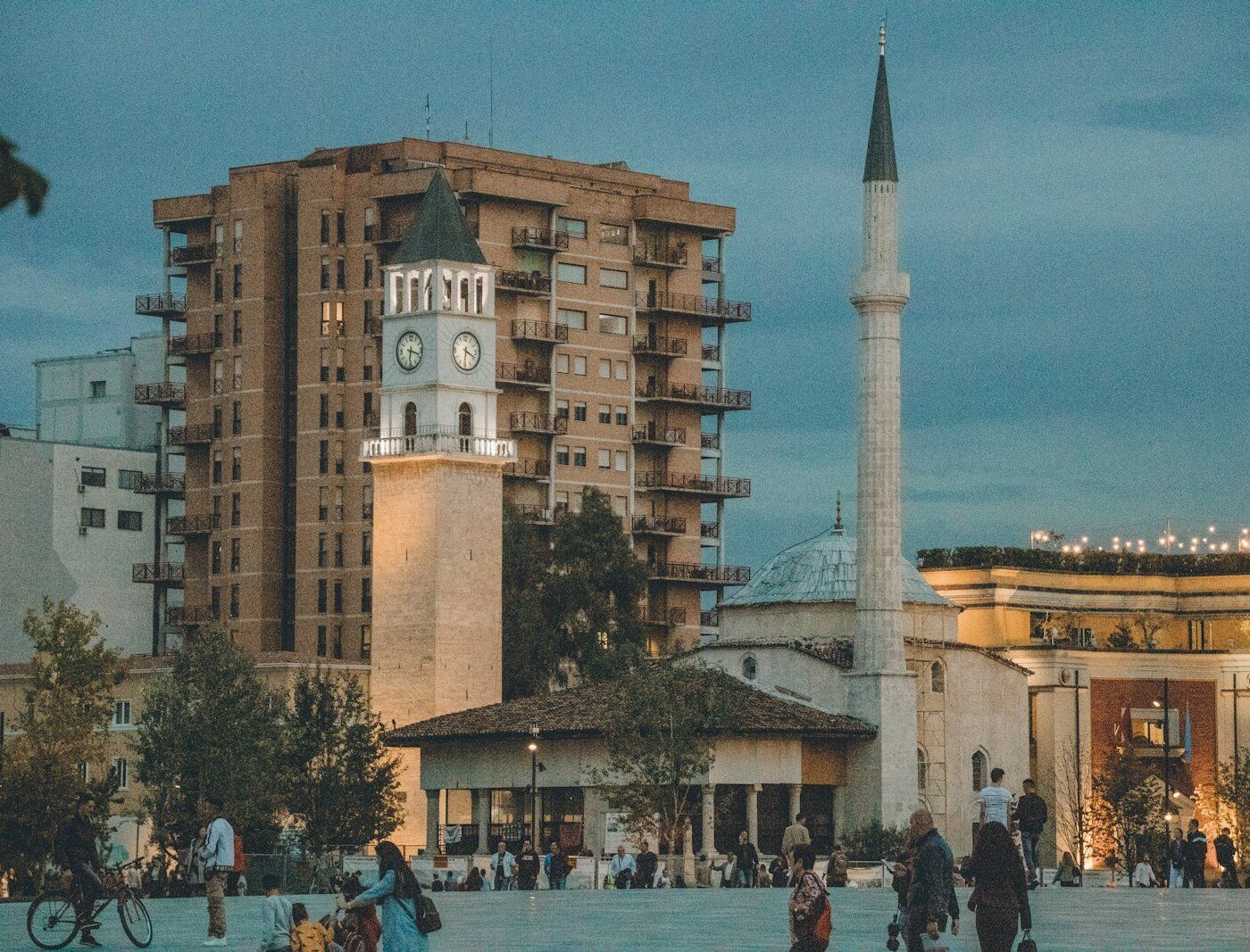 Het centrum van Tirana in Albanië