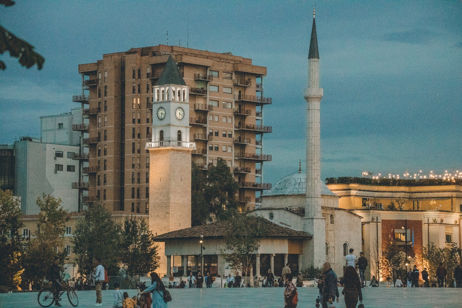 Het centrum van Tirana in Albanië
