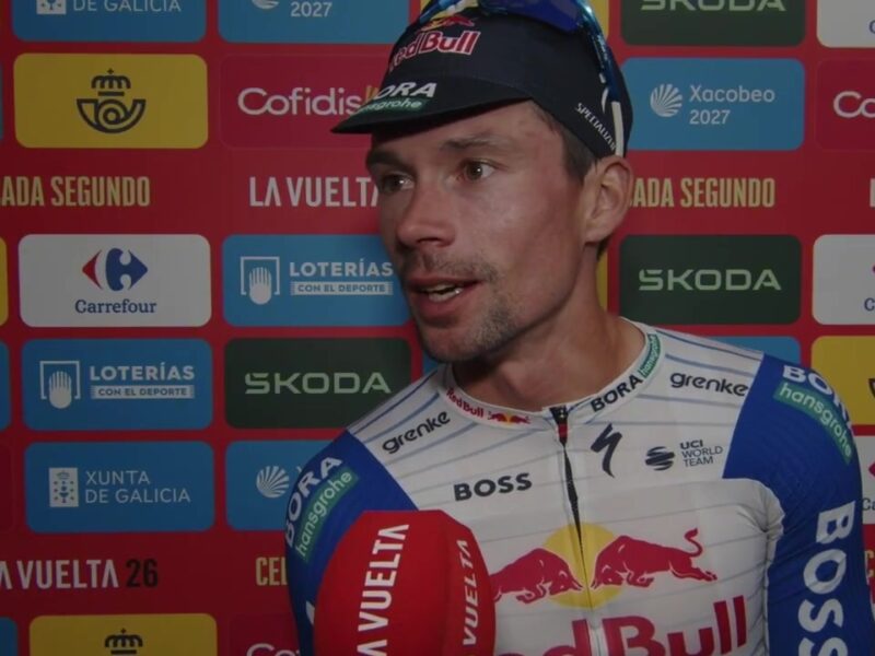 Primoz Roglic in een interview na de laatste etappe van de Vuelta 2026