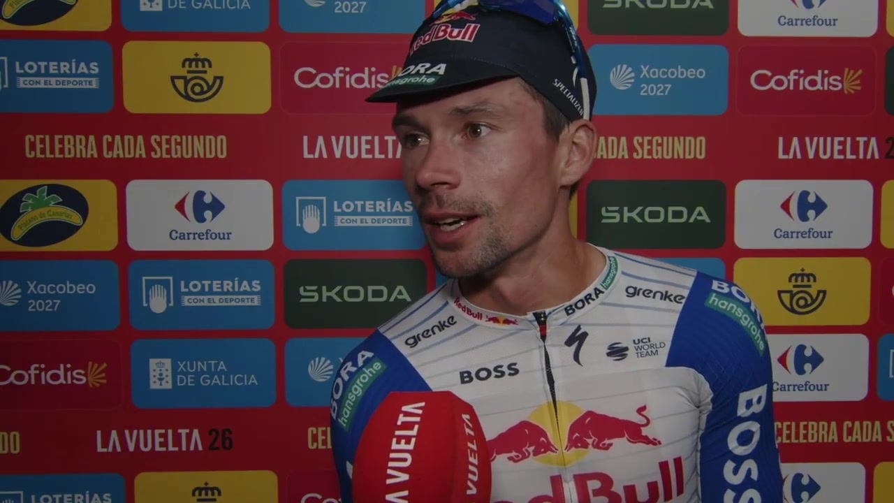 Primoz Roglic in een interview na de laatste etappe van de Vuelta 2026